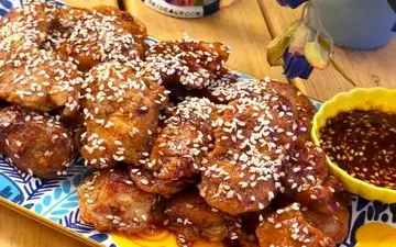 این طعم مرغ هم امتحان کن|  مرغ عسلى کنجدى 