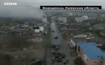 تصاویر پهپادی از ویرانی شهرک بورودیانکای استان کیف اوکراین