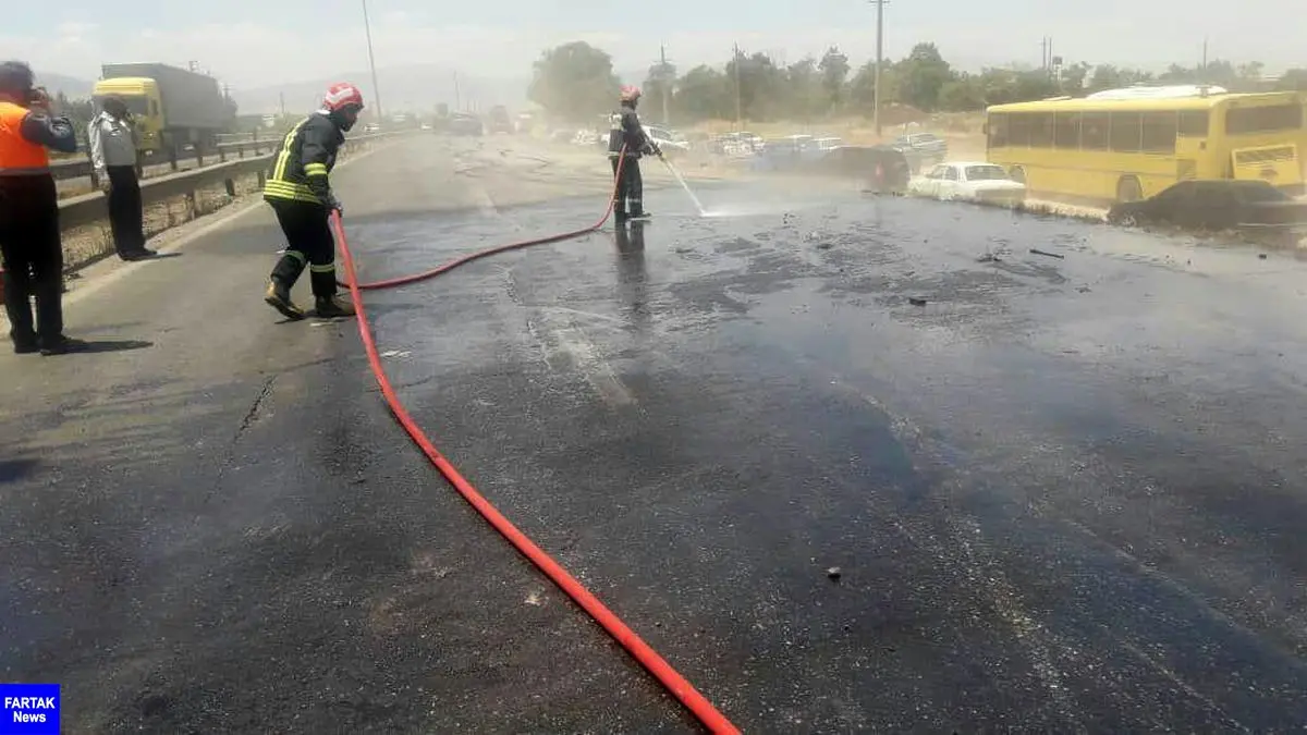 واژگونی خودرو حمل سوخت در مسیر کرمانشاه ماهیدشت