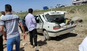 حادثه واژگونی خودرو در محور "اهر-تبریز" چند مصدوم به جا گذاشت