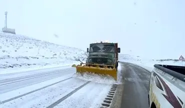 بارش شدید برف و باران در گردنه‌های همدان

