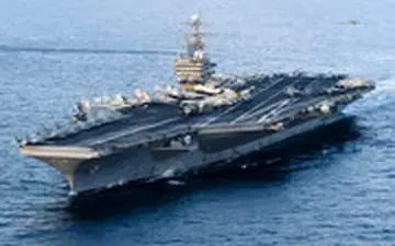  مانور نظامی ناوگان آمریکا به رهبری ناو آبراهام لینکلن در خلیج فارس