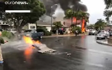 سقوط هواپیما روی یک ویلای مسکونی در کالیفرنیا