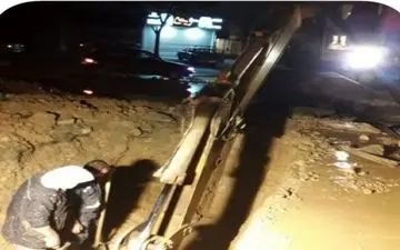 ‍ تعمیر و بازسازی قسمتی از خط انتقال تصفیه خانه شهید نظری شهر کرمانشاه