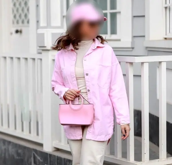 شومیز کتان ساده صورتی