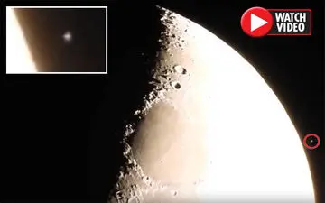 پرواز یوفوی درخشان روی ماه! +فیلم