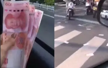 صحنه‌ای عجیب در خیابان‌های چین!