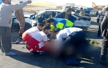 تصادف زنجیره‌ای مرگبار در محور سنقر؛ دو کشته و یک مصدوم
