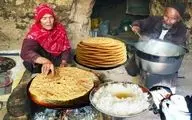 پخت شیربرنج و نان لواش در غار افغانستان / غذای روستایی با طعم اصالت
