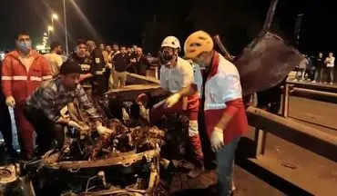 جان باختن 2 مرد در آتش‌سوزی خودرو در علی‌آبادکتول