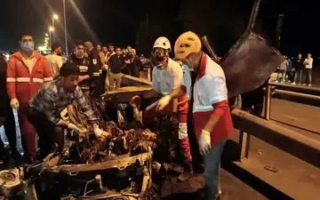 جان باختن 2 مرد در آتش‌سوزی خودرو در علی‌آبادکتول