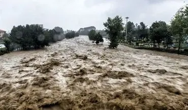 ویدیویی وحشتناک از سیل جاده چالوس / شاسی بلند و سرنشینانش را آب برد!