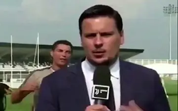 شوخی رونالدو با گزارشگر ایتالیایی + فیلم