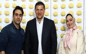 تیپ علی دایی در کنار الهام حمیدی در یک مراسم