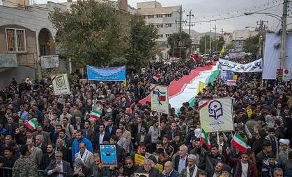 حضور پرشور مردم کرمانشاه در راهپیمایی روز دانش آموز به روایت تصویر