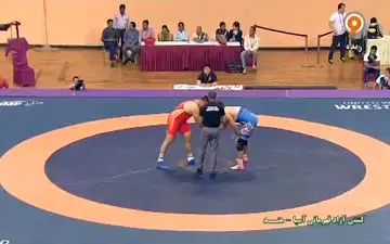 پیروزی قاطع محبی در کشتی آزاد قهرمانی آسیا + فیلم