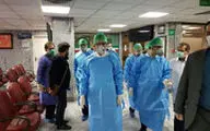 حضور اسحاق جهانگیری در بیمارستان امام حسین(ع) با لباس ویژه