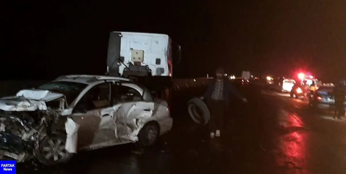تصادف های زنجیره‌ای در جاده‌های زنجان با ۱۳ مصدوم