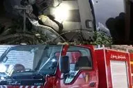 مصدومیت دو نفر بر اثر واژگونی خودرو در محور کرمانشاه - بیستون 