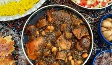 طرز تهیه خورش کرفس با مرغ و لوبیا چیتی!