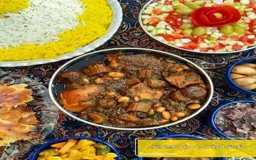 طرز تهیه خورش کرفس با مرغ و لوبیا چیتی!