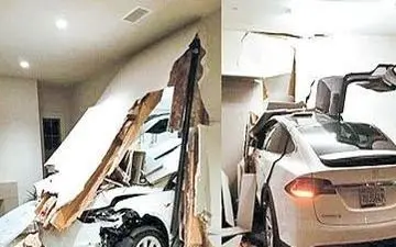 تصادف خودروی برقی تسلا در کره