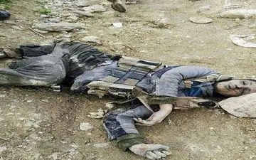 جنازه زن داعشی با کمربند انتحاری + عکس