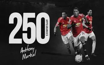 آنتونی مارسیال به رکورد 250 بازی با پیراهن منچستریونایتد رسید

