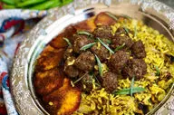 طرز تهیه کلم قمری پلو  اصل شیرازی با گوشت قلقلی 