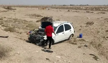 ۳ مصدوم بر اثر واژگونی خودرو در تنگستان
