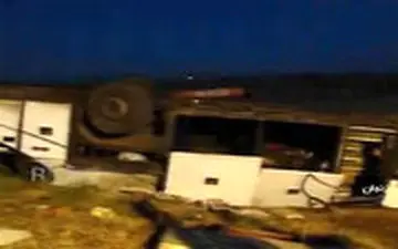 صحنه واژگونی مرگ‌بار اتوبوس تبریز 