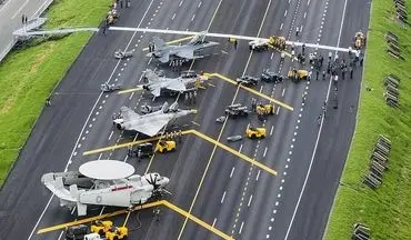 فرود جنگنده‌های نظامی در تایوان در بزرگراه