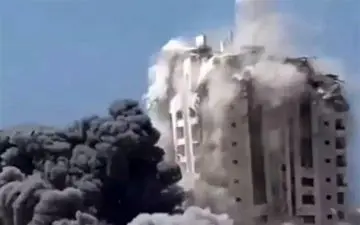  اولین واکنش حماس به اقدام صهیونیست‌ها در هدف قرار دادن برج غزه 