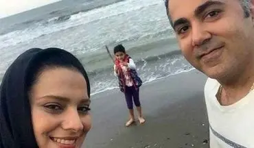 روشنک عجمیان به همراه خانواده در کنار دریا +‌ عکس