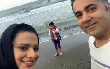 روشنک عجمیان به همراه خانواده در کنار دریا +‌ عکس