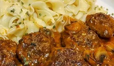 غذای با طعم و رنگ جدید براتون آوردم| طرز تهیه  کوفته با سس قارچ!