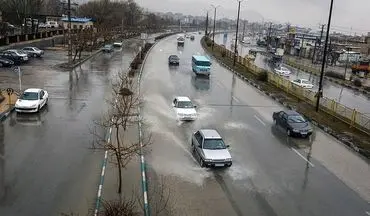 بارش برف و باران درمحورهای چهار استان/ترافیک در آزادراه تهران-کرج