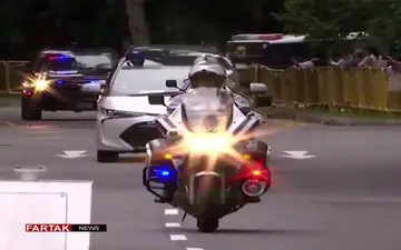 حرکت کاروان حامل ترامپ به محل دیدار با رهبر کره شمالی + فیلم