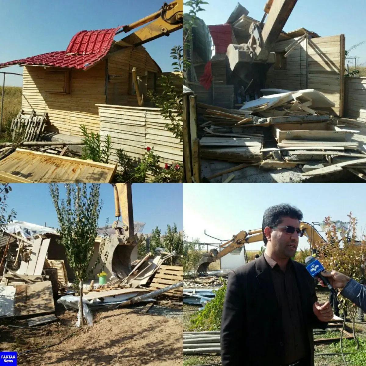 تخریب 15 مورد ساخت و ساز غیرمجاز در اراضی کشاورزی شهرستان کرمانشاه