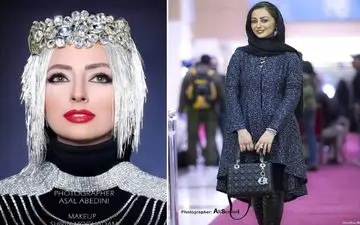 تصویری از نفیسه روشن با لباس پولکی بر روی تپه‌ها!