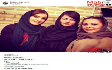 سلفی بهار ارجمند به همراه دوستانش در پشت صحنه یک سریال (عکس)