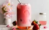 لاته تابستونی خوشمزه درست کن| طرز تهیه  لاته توت فرنگی