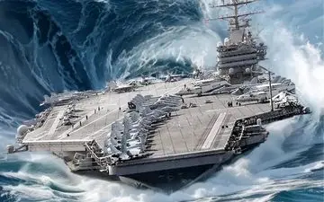 راز واژگون نشدن ناوهای هواپیمابر غول‌پیکر در طوفانی‌ترین دریاها چیست؟