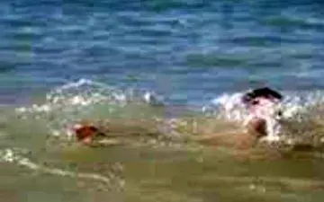 نجات معجزه‌آسا کودک از رودخانه پرآب صحرای باغ توسط پدر