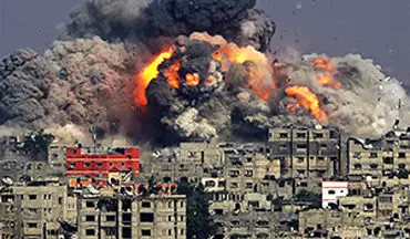 لحظه بمباران غزه توسط جنگنده‌های رژیم صهیونیستی + فیلم 