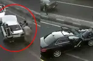 تصادف بنز و پراید؛دیگه نبینم پراید رو مسخره کنید!