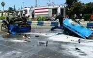 عجیب ترین عکس از نصف شدن نیسان آبی / 2 نفر در رودسر کشته شدند