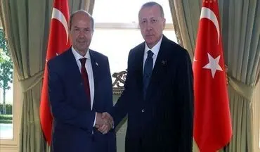 دیدار اردوغان با نخست‌وزیر قبرس شمالی