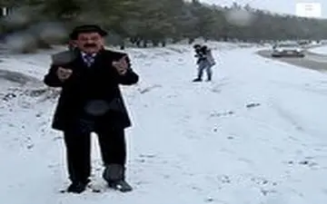 حمله با گلوله‌های برفی به کارشناس هواشناسی 