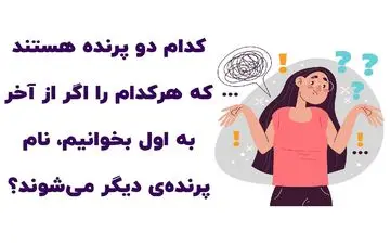دو پرنده که نام هر کدام رو  برعکس کنی، نام پرنده دیگر است!